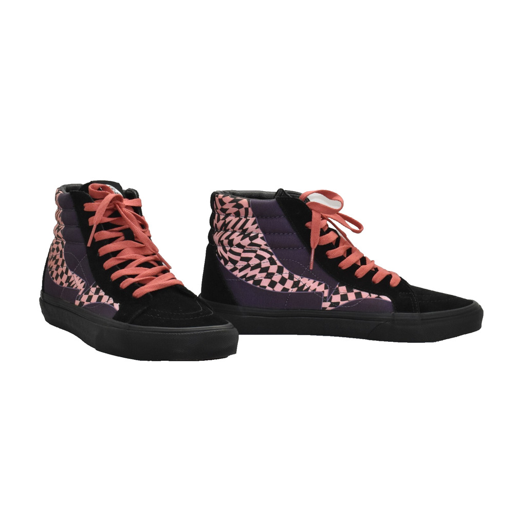 B0 NEW VANS SK8 Hi Reissue Warp Black Paprika Pink Purple Skateboard Shoes Sz 8